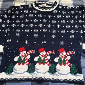 Charming Snowman Navy Crewneck Sweater